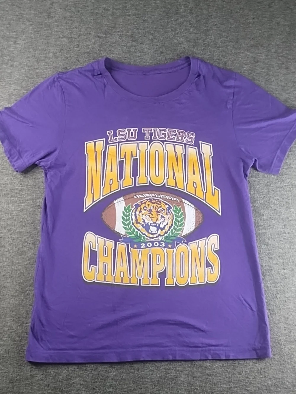 LSU Tigers Purple National Champions Kids T‑Shirt - Distressed
